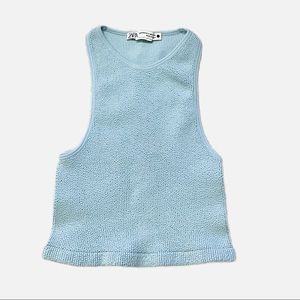 Zara Blue Tank Crop Top